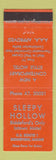 Matchbook Cover - Sleepy Hollow Biddeford ME ORANGE