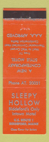 Matchbook Cover - Sleepy Hollow Biddeford ME ORANGE