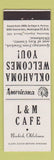 Matchbook Cover - L&M Cafe Newkirk OK Perkins Americana WHITE