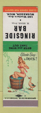 Matchbook Cover - Ringside Bar Muskegon MI pinup