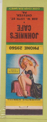 Matchbook Cover - Johnnie's Cafe Chester PA pinup Terry Says girlie