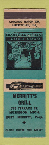 Matchbook Cover - Merritt's Grill Muskegon MI