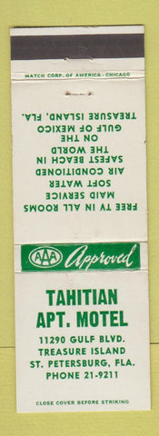 Matchbook Cover - Tahitian Apartment Motel St Petersburg FL