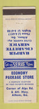 Matchbook Cover - Economy Package Store Athens GA