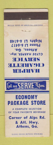 Matchbook Cover - Economy Package Store Athens GA