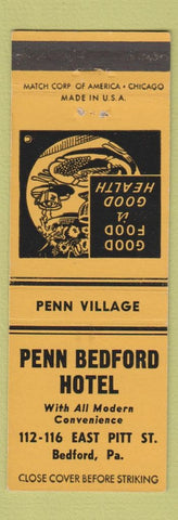 Matchbook Cover - Penn Bedford Hotel Bedford PA