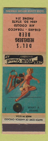 Matchbook Cover - Del's Heidelberg Beer low phone # pinup