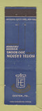Matchbook Cover - Hotel Easton PA UNIVERSAL LONG WEAR