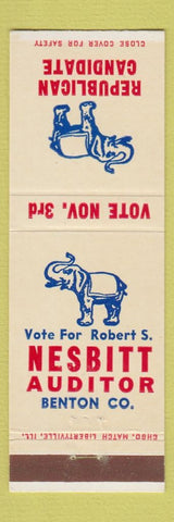 Matchbook Cover - Robert S Nesbitt Auditor Benton County