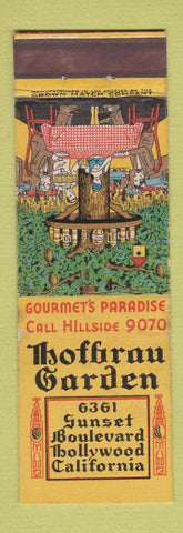 Matchbook Cover - Hofbrau Garden Hollywood CA CROWN