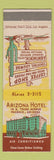 Matchbook Cover - Arizona Hotel Phoenix AZ