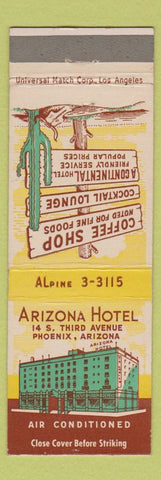 Matchbook Cover - Arizona Hotel Phoenix AZ