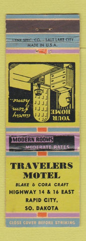 Matchbook Cover - Travelers Motel Rapid City SD WEAR
