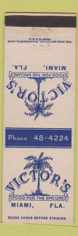 Matchbook Cover - Victor's Restaurant Miami FL
