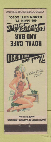 Matchbook Cover - Royal Cafe and Bar Canon City Colorado pinup girlie back