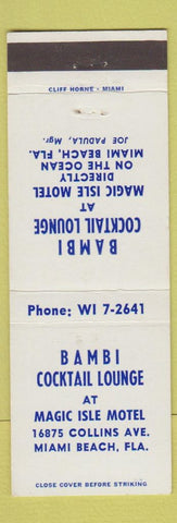 Matchbook Cover - Bambi Cocktail Lounge Miami Beach FL
