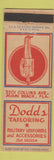 Matchbook Cover - Dodd's Tailoring Military Uniforms Miami Beach FL