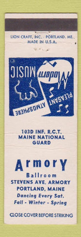 Matchbook Cover - Armory Ballroom Marine NATional Guard Portland ME