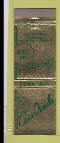 Matchbook Cover - Casa Orinda CA