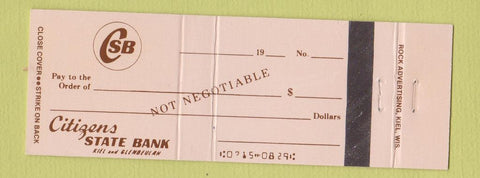 Matchbook Cover - Citizens State Bank Keil Glenbeulah WI