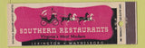 Matchbook Cover - Southern Restaurant Waynesboro Lexington VA Full Length