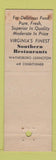 Matchbook Cover - Southern Restaurant Waynesboro Lexington VA Full Length