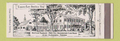 Matchbook Cover - Old Club Teahouse Alexandria VA Full Length