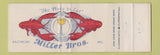 Matchbook Cover - Miller Bros Seafood Baltimore MD WORN Full Length