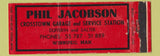 Matchbook Cover - Phil Jacobson Garage oil gas Winnipeg MB Full Length