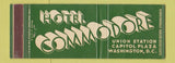 Matchbook Cover - Hotel Commodore Washington DC Full Length