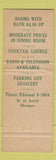 Matchbook Cover - Hotel Commodore Washington DC Full Length
