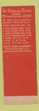 Matchbook Cover - West End Laundry Dry Cleaning Washington DC SAMPLE