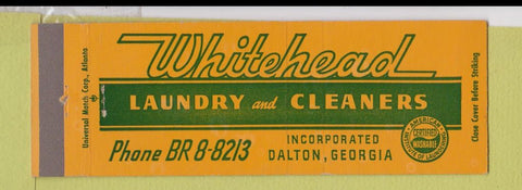 Matchbook Cover - Whitehead Laundry Cleaners Dalton GA Full Length