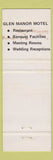 Matchbook Cover - Glen Manor Motel Kingston ON  Full Length