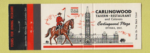 Matchbook Cover - Carlingwood Tavern Restaurant Ottawa ON Full Length
