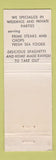 Matchbook Cover - Broglio's Restaurant Independence OH