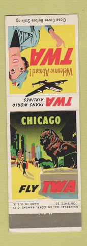 Matchbook Cover - TWA Airlines Chicago IL girlie