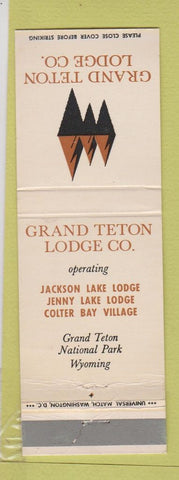 Matchbook Cover - Grand Teton Lodge Wyoming WY