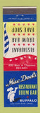 Matchbook Cover - Mac Doel's Restaurant Drum Bar Buffalo NY