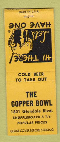 Matchbook Cover - The Copper Bowl Los Angeles CA Shuffleboard BOBTAIL