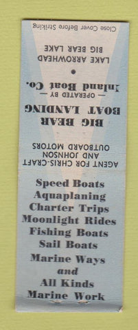 Matchbook Cover - Boat Landing Big Bear Lake CA Chris Craft CROWN BOBTAIL