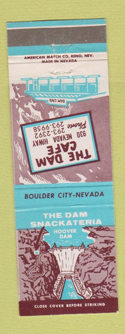 Matchbook Cover - Dam Cafe Snackateria Boulder City NV Hoover Dam Hot Dogs