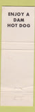 Matchbook Cover - Dam Cafe Snackateria Boulder City NV Hoover Dam Hot Dogs