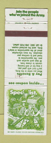 Matchbook Cover - US Army Recruiting Specialist WEAR