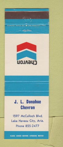 Matchbook Cover - JL Donahue Chevron oil gas Lake Havasu City AZ WEAR