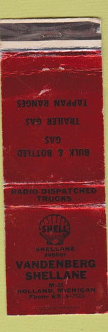 Matchbook Cover - Vandenberg Shell oil gas Holland MI WORN