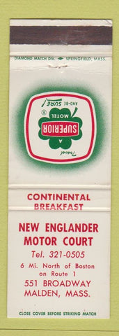 Matchbook Cover - New Englander Motor Court Malden MA WEAR