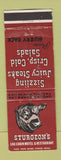 Matchbook Cover - Sturgeon's Lob Cabin Motel Lovelock NV WORN