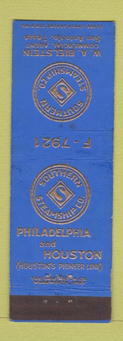 Matchbook Cover - Southern Steamship WA Bielstein San Antonio TX