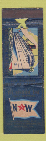 Matchbook Cover - N&W Line Washington DC Norfolk VA Lion Canada 1929 POOR